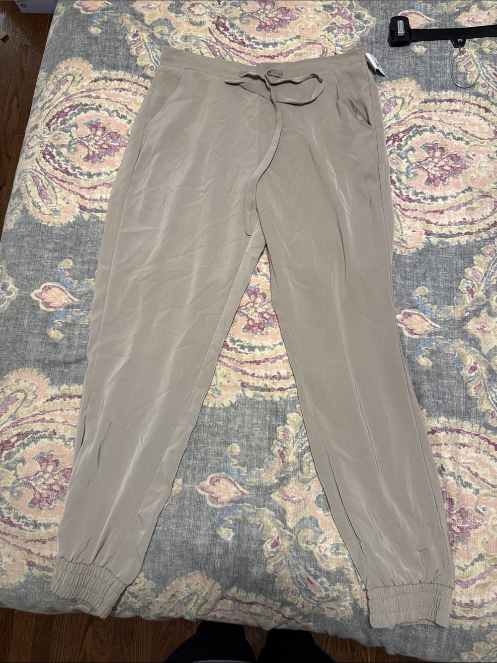 Stradivarius Taupe Elastic-Waist Jogger Pants
